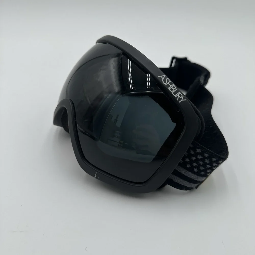 Ashbury Snowboard Ski Goggles Black Triangle Dark Smoke Lens Black Gray